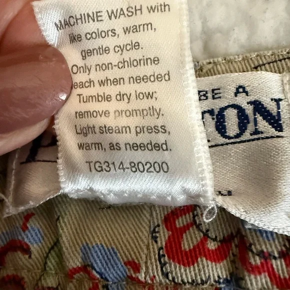 Pendleton Floral Print Denim Skirt Women's Size 14 Khaki Tan - Picture 4 of 6